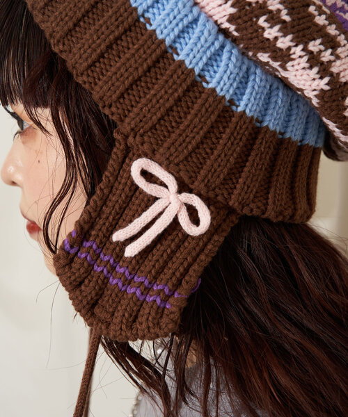 袋付き！美品！Moncler 黒 ポンポン付きニット帽 袋付き！美品！Moncler 黒