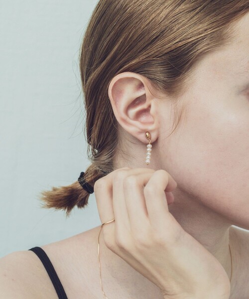 パール ストレートライン ピアス（ピアス（両耳用））｜ete（エテ）の