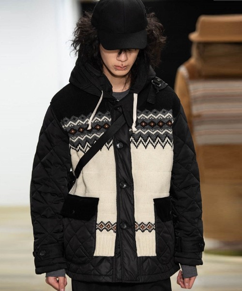 JUNYA WATANABE MANスカル柄ニットマフラー JUNYA WATANABE MANスカル