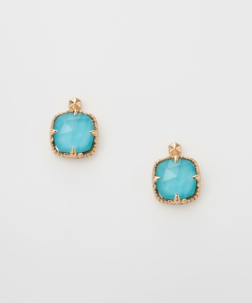 値下げ不可アガットピアスageteエメラルドK18 K10 agete フック ピアス