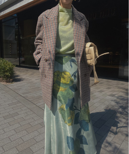 Ameri（アメリ）の「CHECK ECO WOOL BIG JACKET（テーラードジャケット