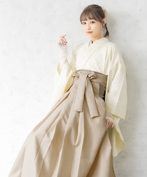 SOUBIEN袴4点（二尺袖着物/無地袴/襦袢/下帯） L 2尺