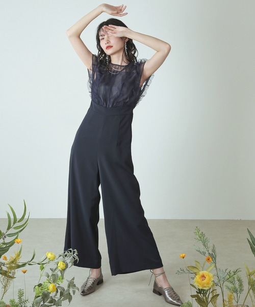 セール】ボリューム チュール ギャザーハイウエスト パンツドレス