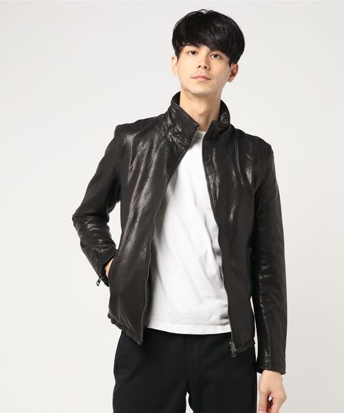 ATTACHMENT バケッタレザー シングルライダースジャケット