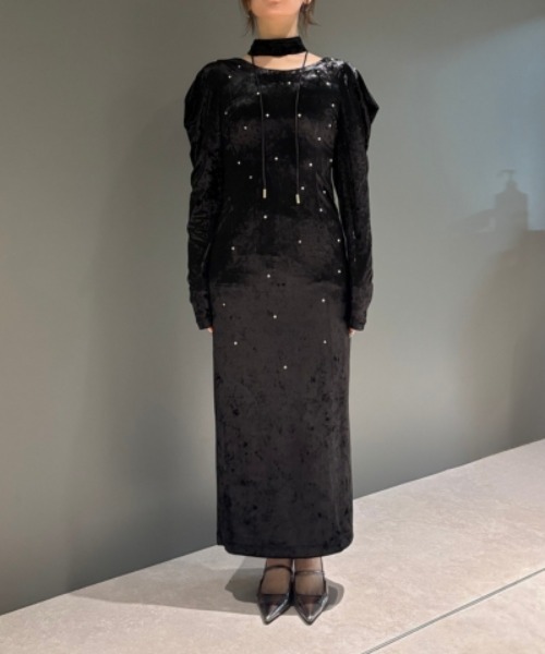 パールグロウベロアドレス / pearl glow velour dress（ドレス