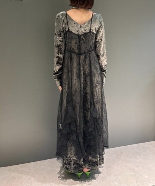 スパークルレースベロアドレス / sparkle lace velour dress（ドレス