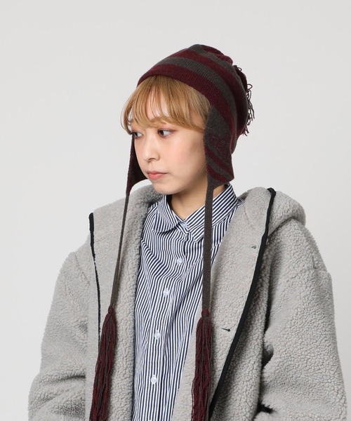 ヴィヴィアンウエストウッド ORBフラップ付きワッチ ニット帽 グレー