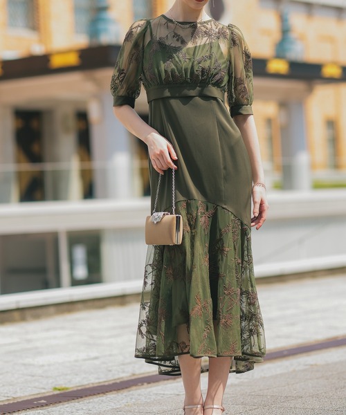 Antique & Fashion Doll 緑色 レースドレス Antique & Fashion Doll