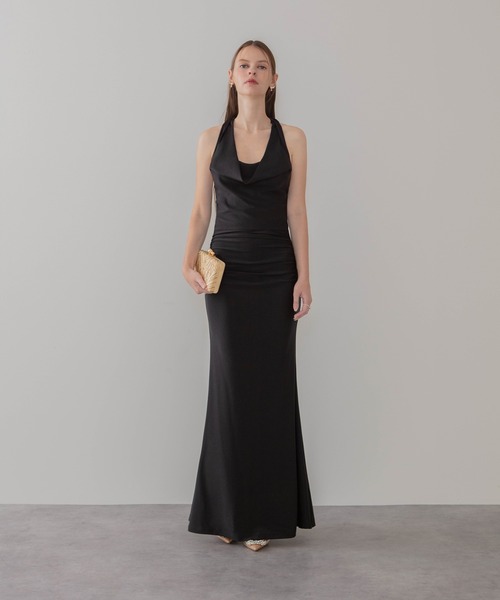 Leja 黒 マーメイド ドレス Sサイズ LEJA LUXE】2WAYシアーネック