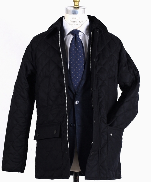 セール】Barbour: 別注 キルティング/ウール ビデイル (ソリッド