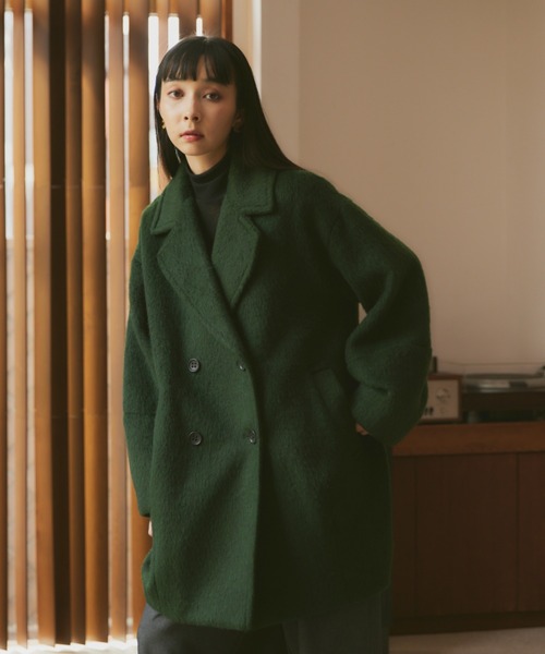 Happy John（ハッピージョン）の「wool blend shaggy cocoon p coat