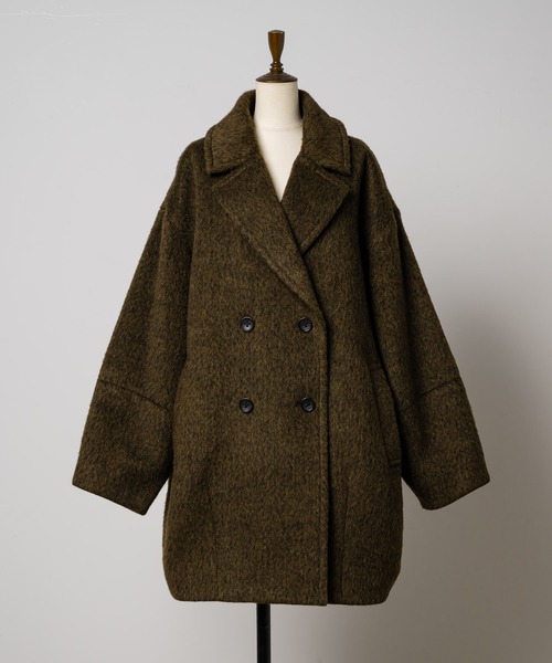 HappyJohn ♡ウールブレンドシャギーコクーンPコート Happy John