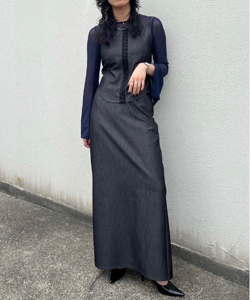 セール】CAMISOLE SET EXTRA LONG SKIRT DRESS（ワンピース）｜Ameri