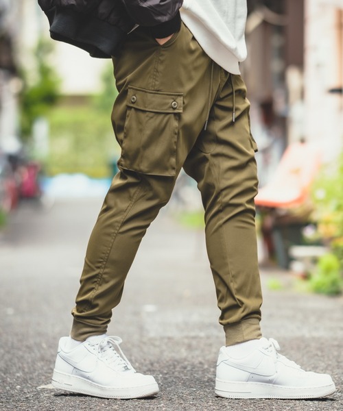 セール】【NULL】ナチュラルストレッチ サルエル カーゴ ジョガー