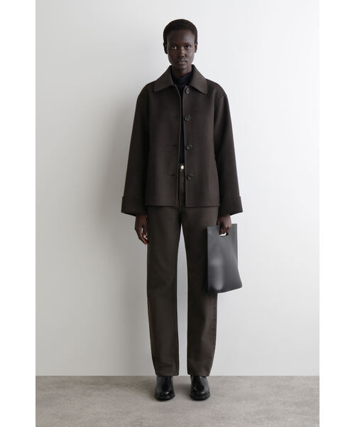 COS ボクシー ダブルフェイスウールジャケット ブラウン COS” ダブル