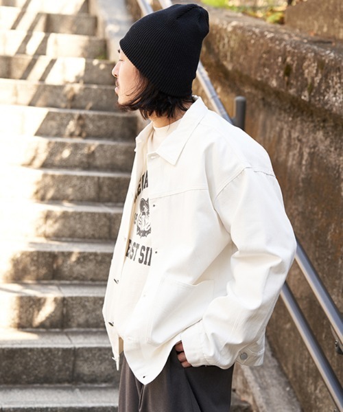 セール】ビッグポケットオーバーサイズ デニムカバーオールジャケット