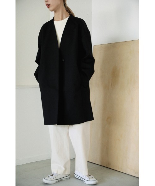 MARNI ブラック ノーカラーコート martinique ノーカラーコート コート