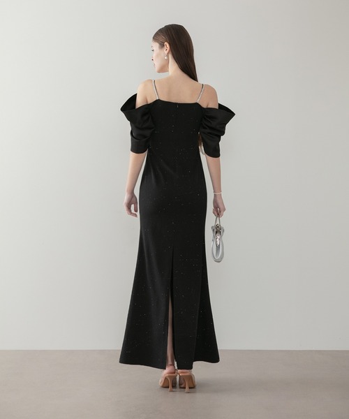 セール】【LEJA LUXE】ビジューストラップタックオフショルダー