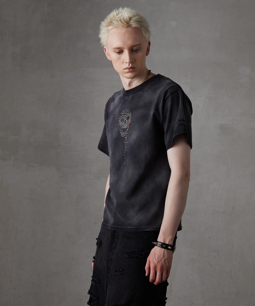 GRANCY（グランシー）の「【GRANCY】Skull Rhinestone Design T-shirt