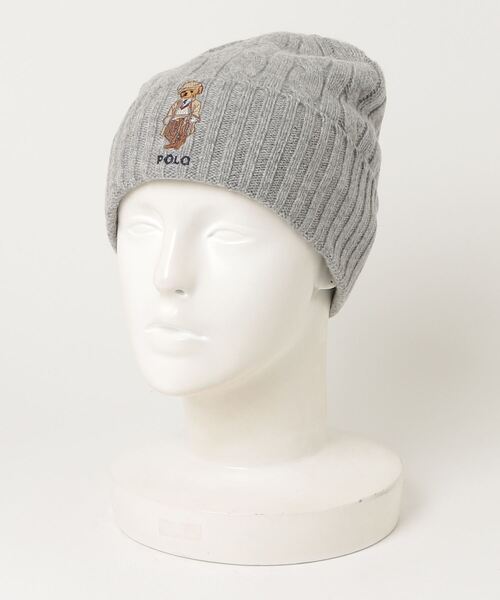 Polo ベア ケーブル ウールカシミヤ ビーニー（ニットキャップ
