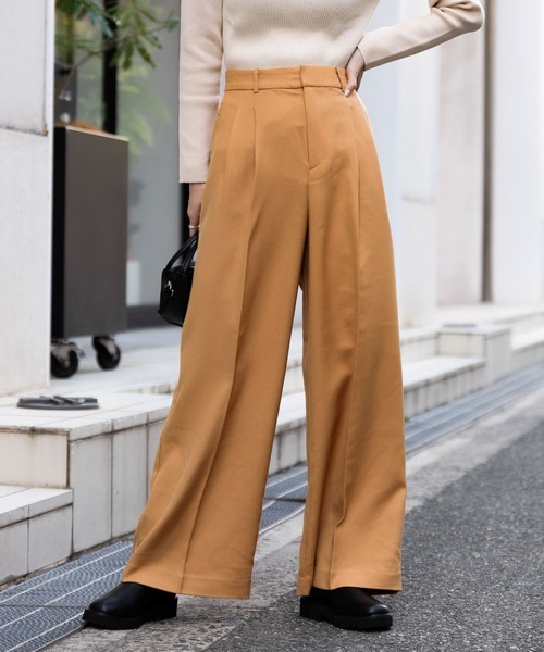 セール】『TALLサイズ/WEB限定』ウールライクダブルタックワイドパンツ
