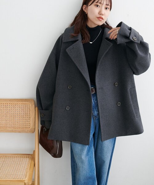 セール】【軽量&暖かい/着こなし自在】中空糸スタンドミドルコート