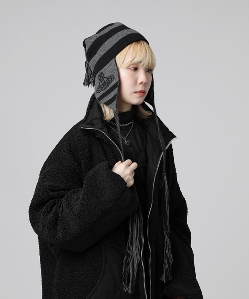 vivienne 耳あてニット帽 vivienne westwood 耳付きニット帽 正規品