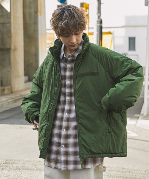 撥水ナイロンスタンドネックミリタリー中綿ブルゾン（ブルゾン