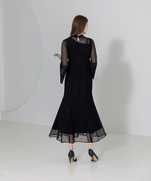 Leja（レジャ）の「【LEJA】ハイネックレース刺繍長袖パフスリーブ