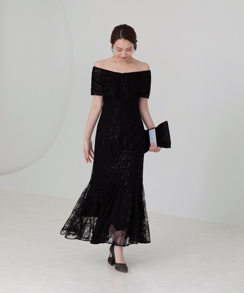 セール】【LEJA】2wayレース花柄オフショルダースパンコールマーメイド