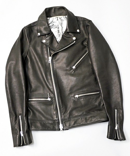 39900円SHIPS JET BLUE本革フーデッドレザーライダースジャケット着脱