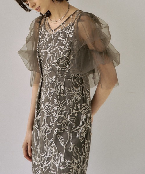 Fluffy sleeve pencil dress（ドレス）｜LE'RURE（リルアー）の