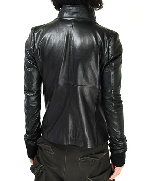 ekam ブラックレザーシングルライダースジャケット