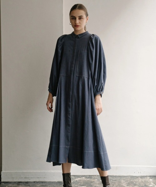 WILLFULLY（ウィルフリー）の「stitch work volume sleeve tuck cotton