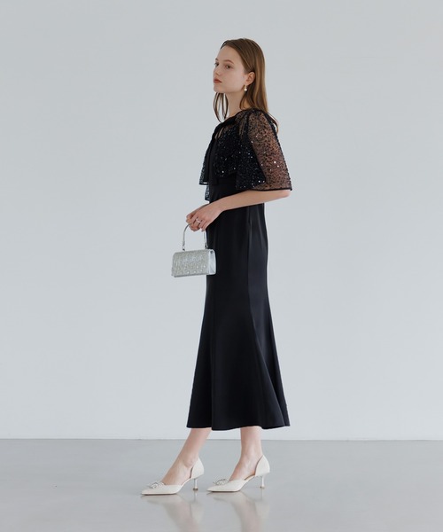 セール】【LEJA】スパンコールビジューボレロマーメイドドレス