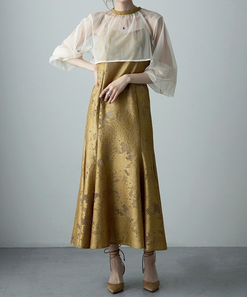 3wayシフォンボレロ&レースキャミドレス 結婚式 ワンピース（ドレス