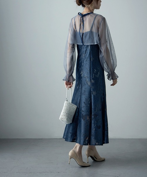 3wayシフォンボレロ&レースキャミドレス 結婚式 ワンピース（ドレス