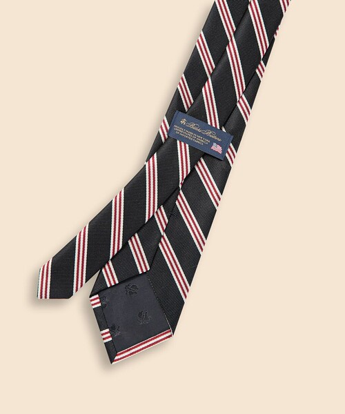 シルク ミニBB#1ストライプ レップタイ Made in USA（ネクタイ