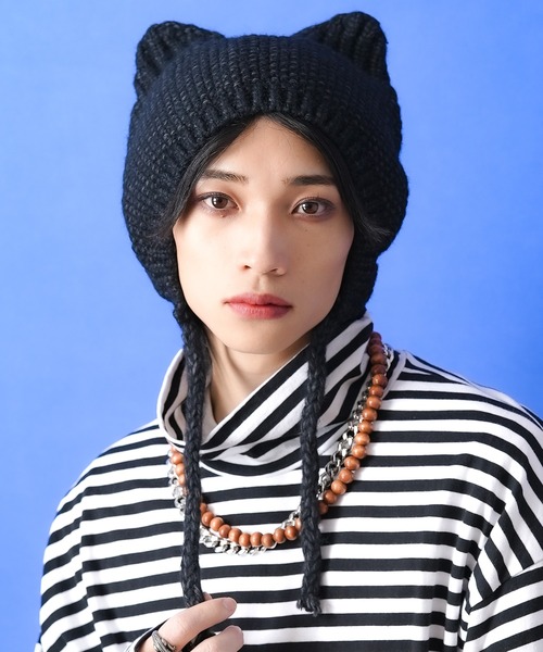セール】an meets zakka ネコ耳イヤーフラップニットキャップ / メンズ