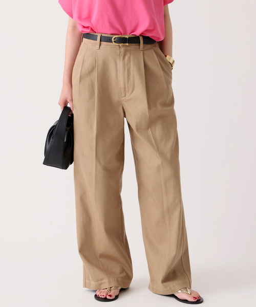 新品タグ付きSpick & Span ホワイト36ハイウェスト ワイドパンツ Spick