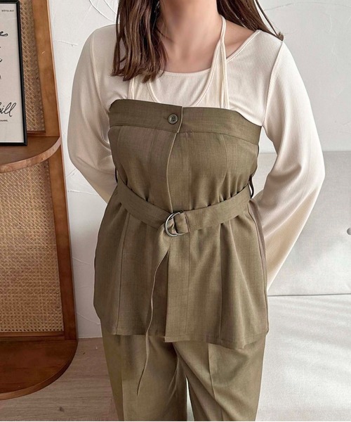apres jour clair】【セットアップ可能】ベルト付きビスチェ【ZOZOTOWN