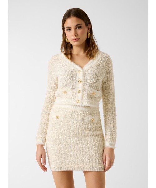 Long Sleeves V-neck Aomori Tape Yarn Cardi カーディガン | GUESS