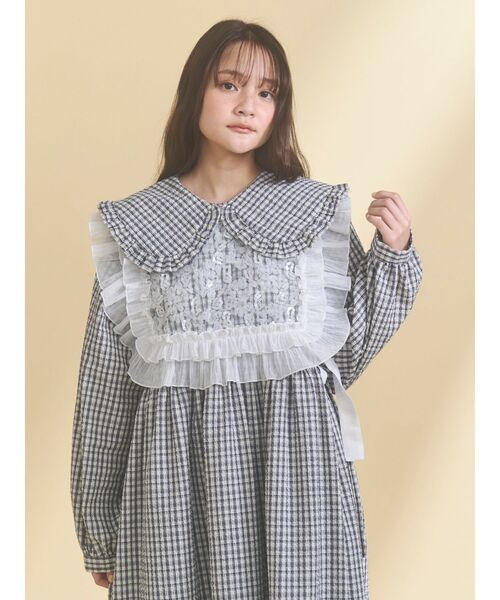 merry jenny（メリージェニー）の「チェックフリルカラーワンピース