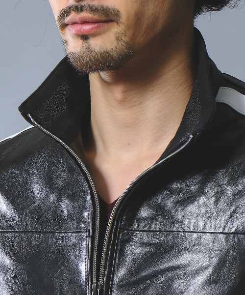 5351 POUR LES HOMMES ラムレザートラックジャケット 46 5351 POUR LES