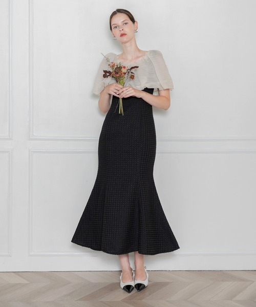 セール】【LEJA】2WAYオフショルダーパフスリーブバリエマーメイド