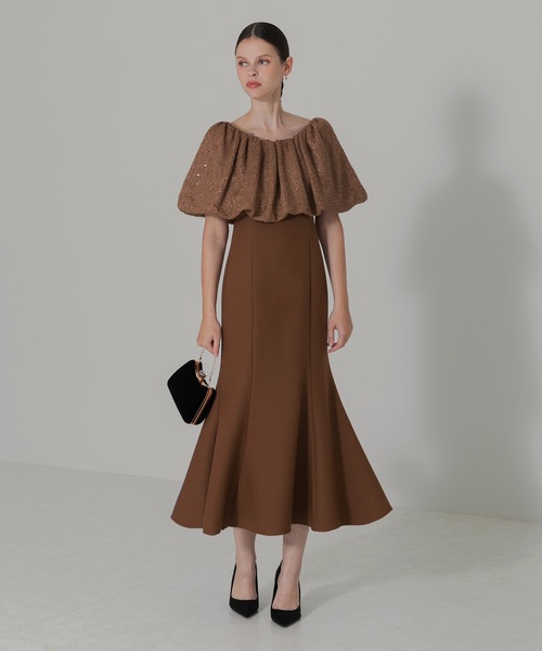 セール】【LEJA】2WAYオフショルダーパフスリーブバリエマーメイド