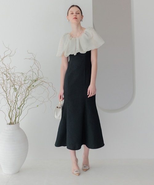 セール】【LEJA】2WAYオフショルダーパフスリーブバリエマーメイド