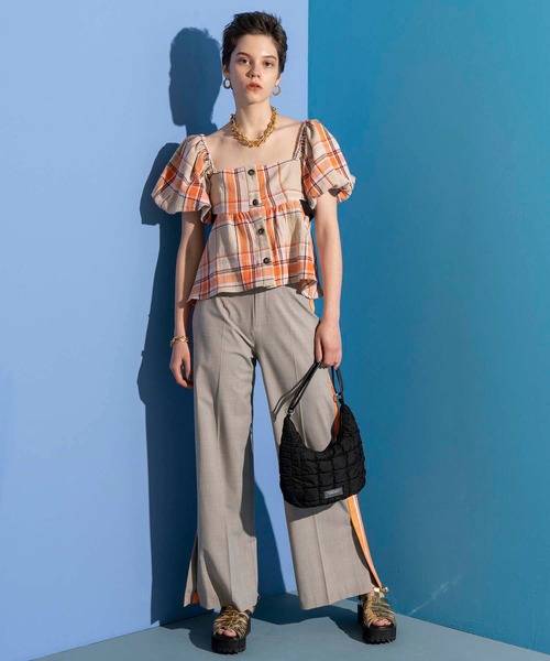 MAISON SPECIAL（メゾンスペシャル）の「サイドラインチェックパンツ