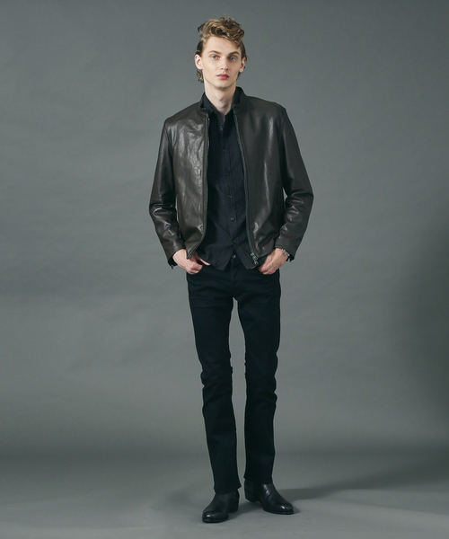 5351 r 最高級 ハラコ レザージャケット シングル レザージャケット