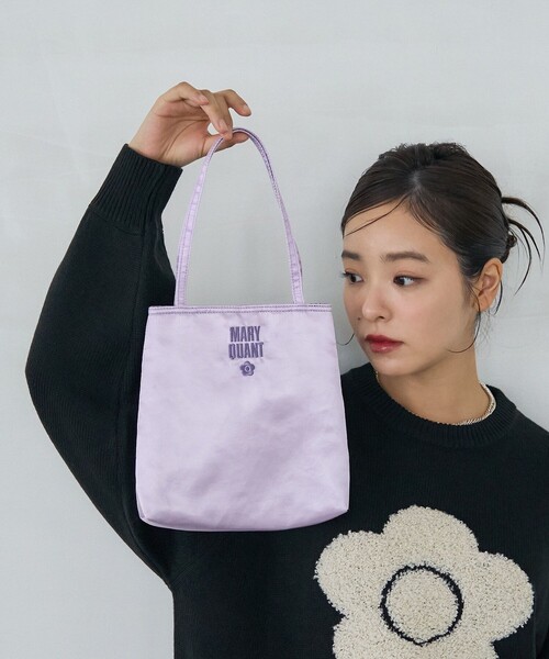 セール】MARY QUANT × PUBLUX/マリークワント 刺繍 ロゴ サテン